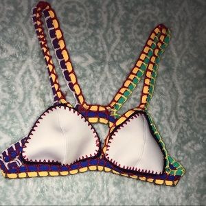 WHITE COLORFUL BIKINI SET